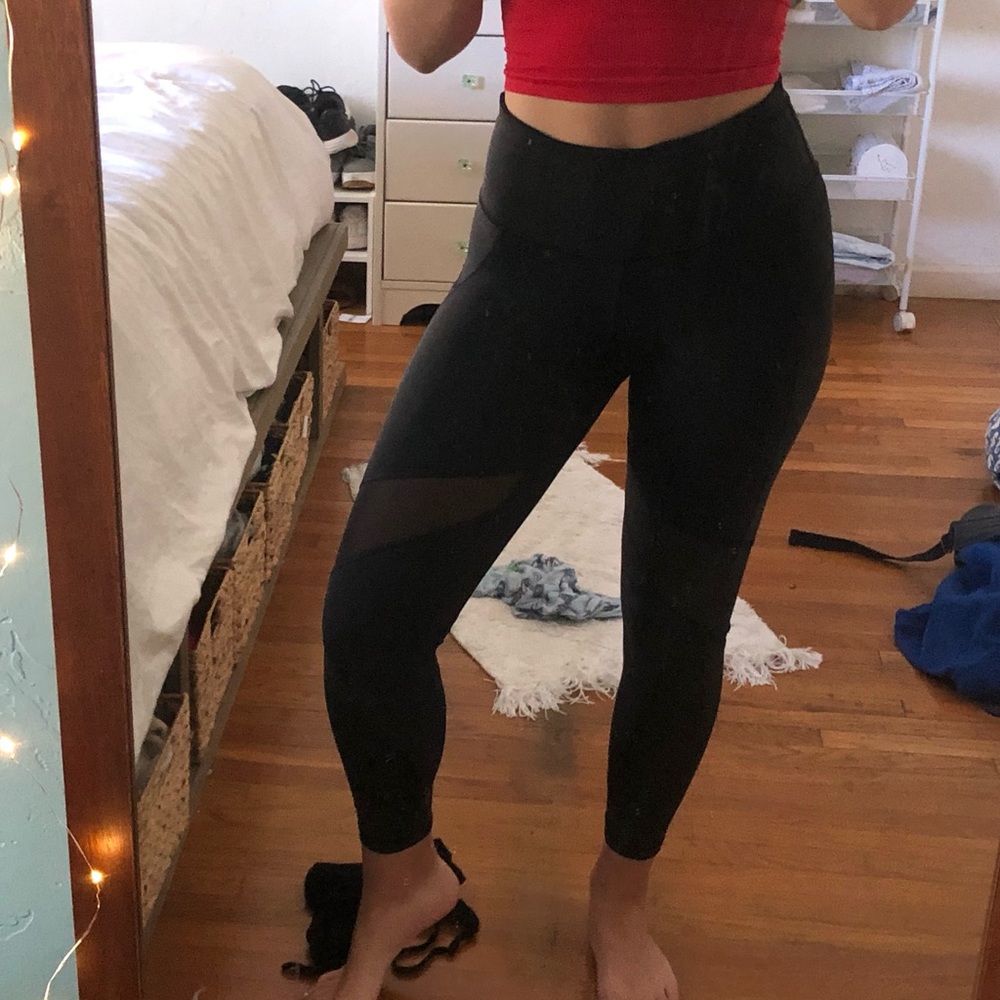 Black athleta mesh leggings